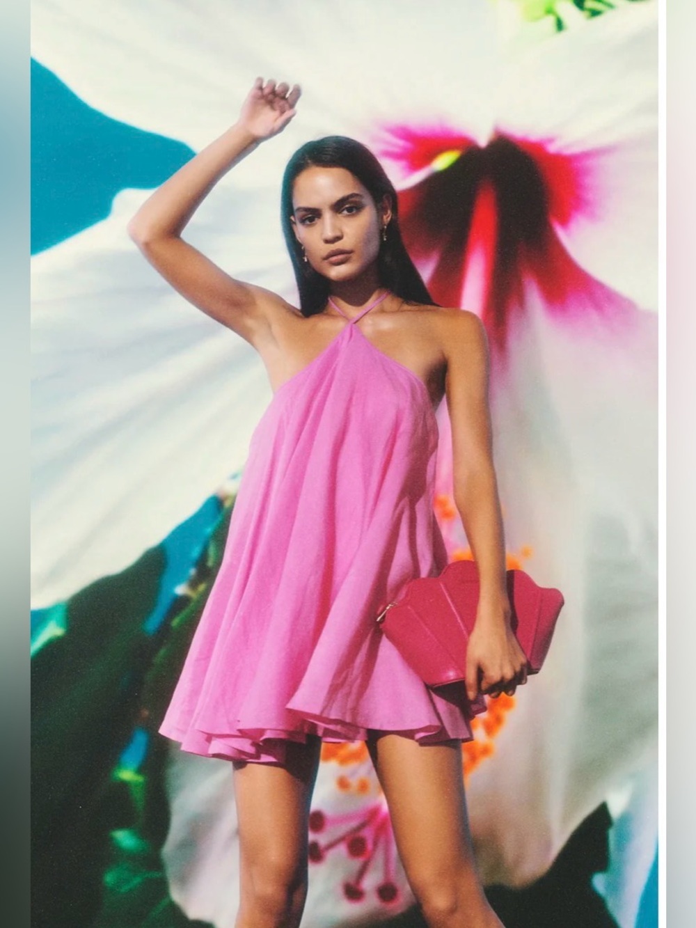 The Wolf Gang Lolana Mini Strappy Halter Neck Dress Candy Pink Size Large